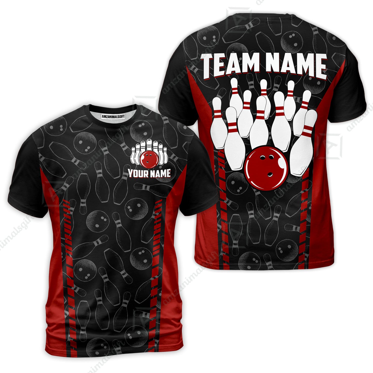 Custom Bowling Unisex Polo Shirts, Bowling Team Jersey Pattern, Bowling uniforms Ball & Pins Multicolor Options