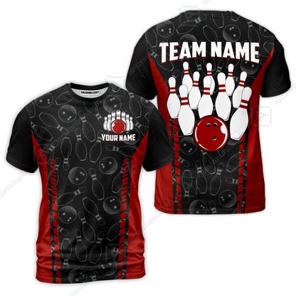 Custom Bowling Unisex Polo Shirts, Bowling Team Jersey Pattern, Bowling uniforms Ball & Pins Multicolor Options