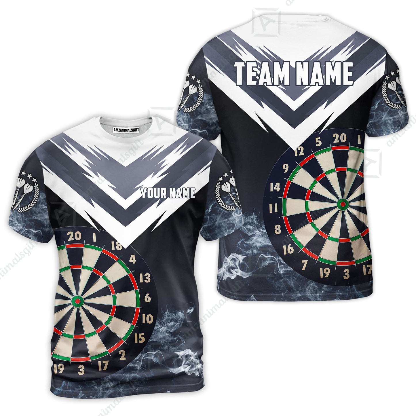 Custom Smoke Multi-Color Darts Quarter-Zip Team Shirts, Customized Name Team Name Darts Team Jerseys Uniform