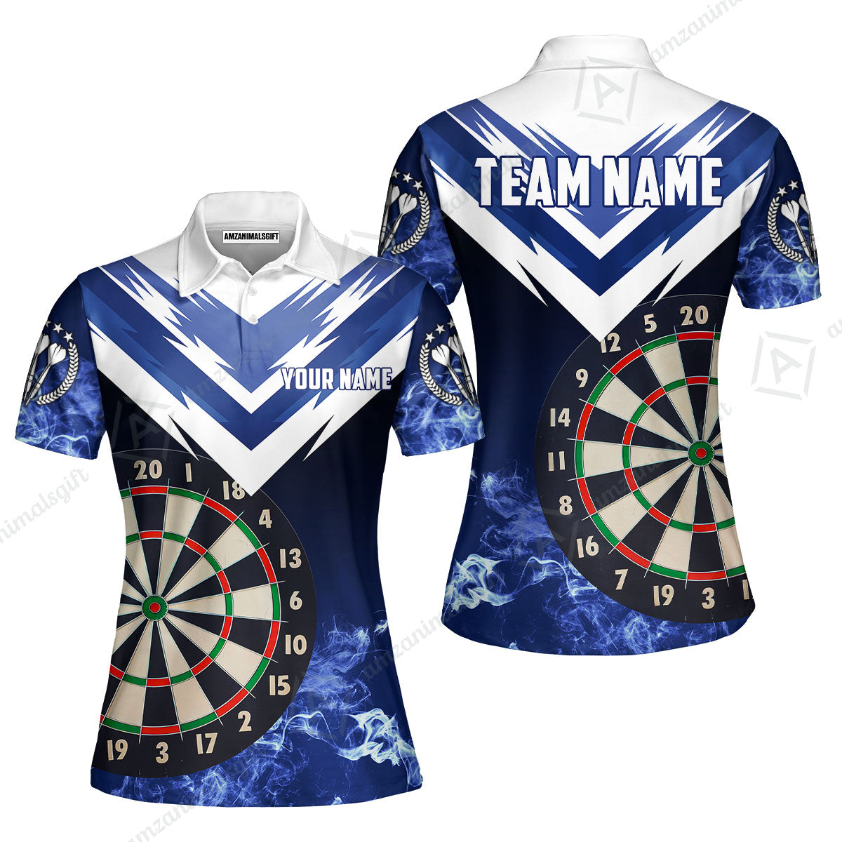 Custom Smoke Multi-Color Darts Quarter-Zip Team Shirts, Customized Name Team Name Darts Team Jerseys Uniform