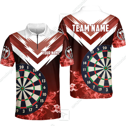Custom Smoke Multi-Color Darts Quarter-Zip Team Shirts, Customized Name Team Name Darts Team Jerseys Uniform