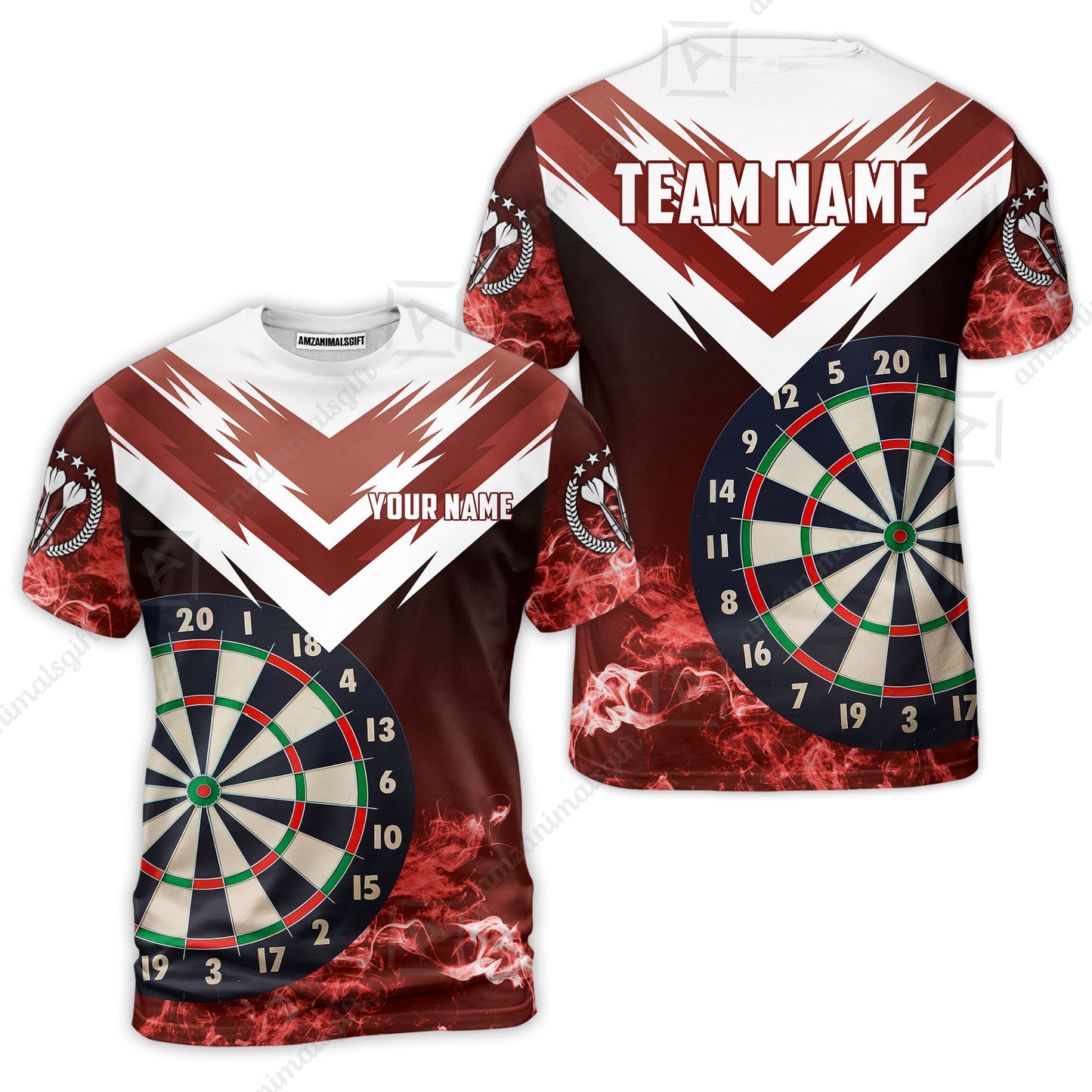 Custom Smoke Multi-Color Darts Quarter-Zip Team Shirts, Customized Name Team Name Darts Team Jerseys Uniform