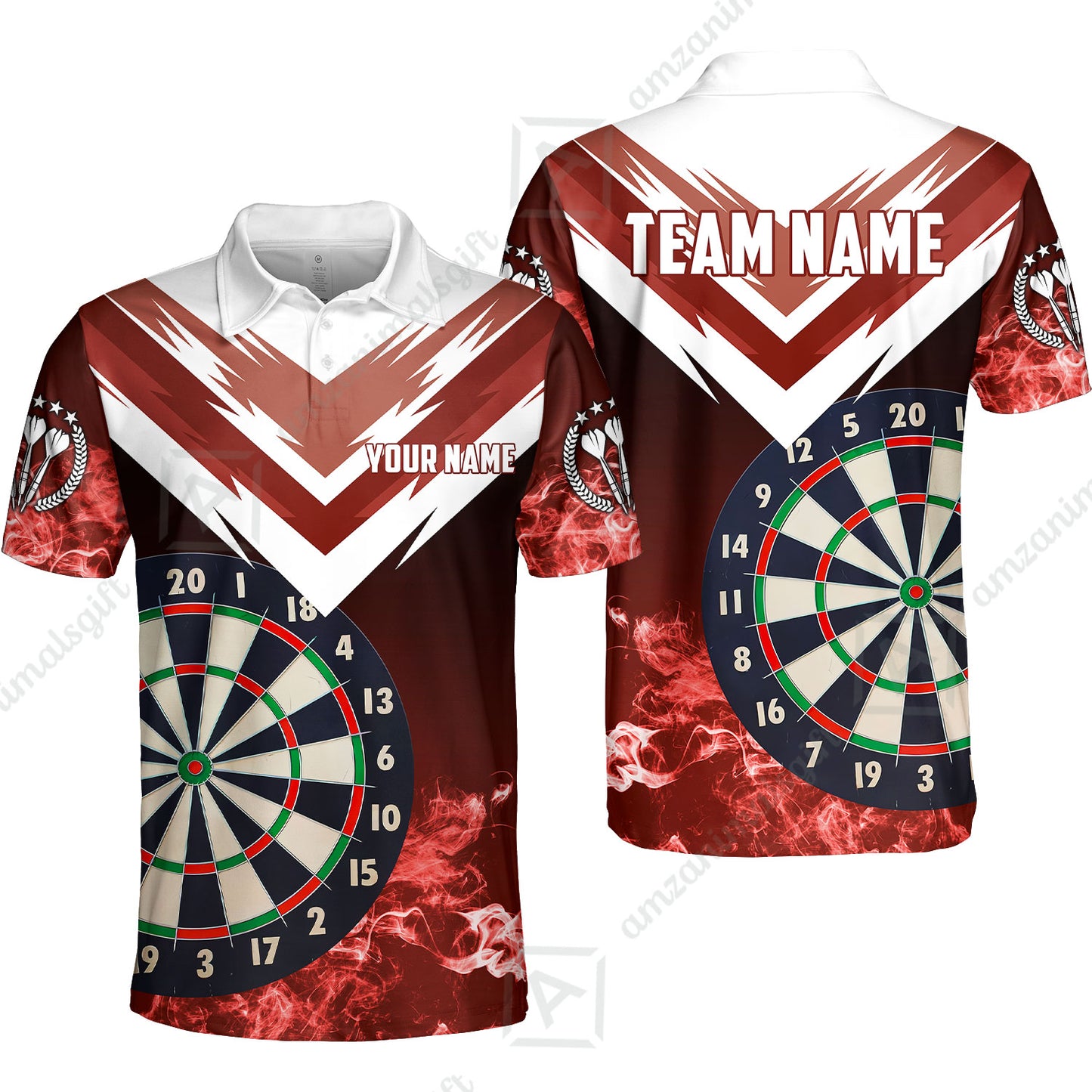 Custom Smoke Multi-Color Darts Quarter-Zip Team Shirts, Customized Name Team Name Darts Team Jerseys Uniform
