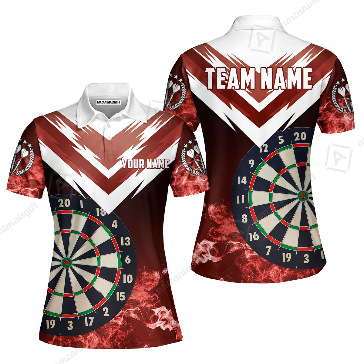Custom Smoke Multi-Color Darts Quarter-Zip Team Shirts, Customized Name Team Name Darts Team Jerseys Uniform