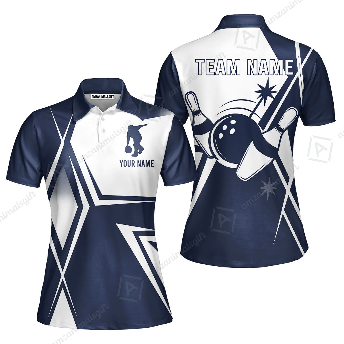 Custom Bowling Team Jersey, Bowling Player Jersey Multicolor Polo Quarter-Zip Shirts, Custom Bowling Uniforms Jerseys, Custom Name And Team Name