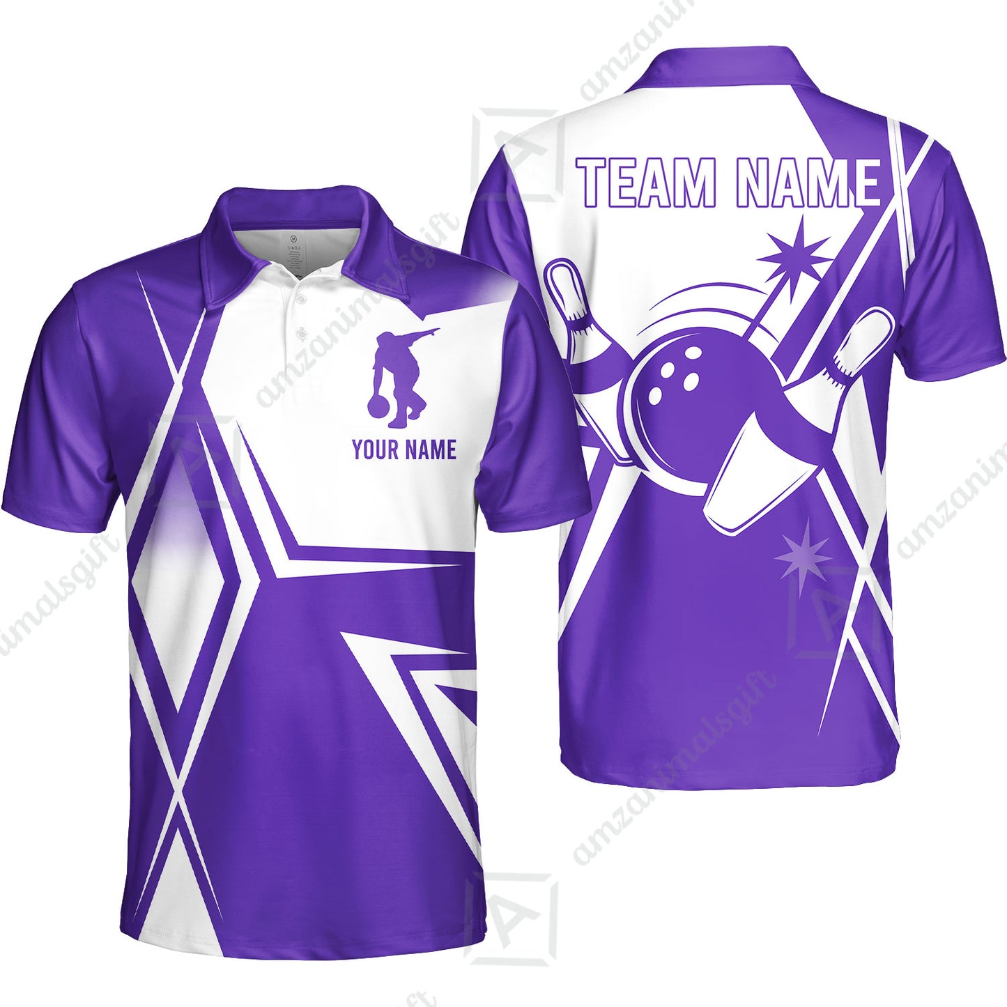 Custom Bowling Team Jersey, Bowling Player Jersey Multicolor Polo Quarter-Zip Shirts, Custom Bowling Uniforms Jerseys, Custom Name And Team Name