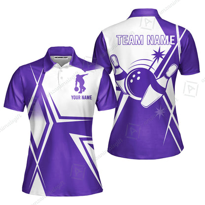 Custom Bowling Team Jersey, Bowling Player Jersey Multicolor Polo Quarter-Zip Shirts, Custom Bowling Uniforms Jerseys, Custom Name And Team Name