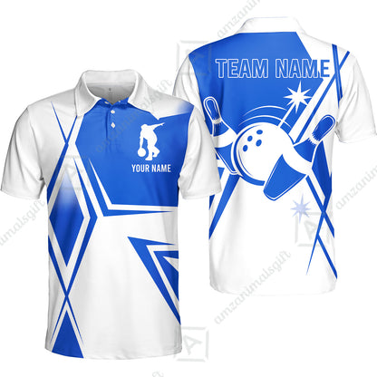 Custom Bowling Team Jersey,  Custom Name And Team Name Bowling Jersey Multicolor Polo Quarter-Zip Shirts, Custom Bowling Uniforms Jerseys