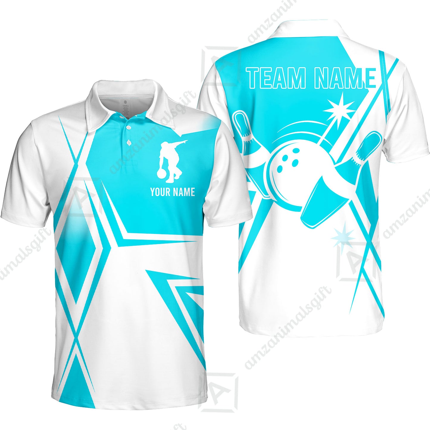 Custom Bowling Team Jersey,  Custom Name And Team Name Bowling Jersey Multicolor Polo Quarter-Zip Shirts, Custom Bowling Uniforms Jerseys