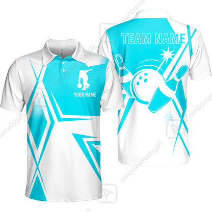 Custom Bowling Team Jersey,  Custom Name And Team Name Bowling Jersey Multicolor Polo Quarter-Zip Shirts, Custom Bowling Uniforms Jerseys