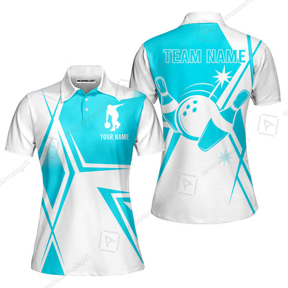 Custom Bowling Team Jersey,  Custom Name And Team Name Bowling Jersey Multicolor Polo Quarter-Zip Shirts, Custom Bowling Uniforms Jerseys