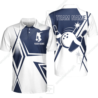 Custom Bowling Team Jersey,  Custom Name And Team Name Bowling Jersey Multicolor Polo Quarter-Zip Shirts, Custom Bowling Uniforms Jerseys