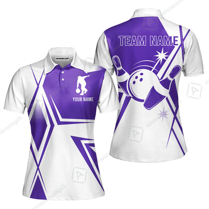 Custom Bowling Team Jersey,  Custom Name And Team Name Bowling Jersey Multicolor Polo Quarter-Zip Shirts, Custom Bowling Uniforms Jerseys