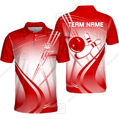 Customized Bowling Polo Shirt, Custom Bowling Uniform Polo Shirt, Multicolor Team Style Jersey for Bowlers