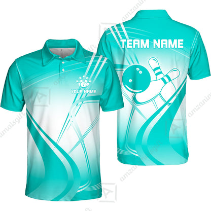 Customized Bowling Polo Shirt, Custom Bowling Uniform Polo Shirt, Multicolor Team Style Jersey for Bowlers
