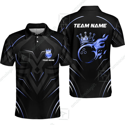 Customized Bowling Polo Shirt, Custom Crown Bowling Uniform Polo Shirt, Multicolor Team Style Jersey for Bowlers