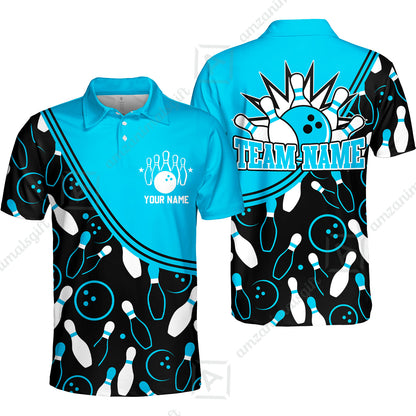 Customized Bowling Polo Shirt, Bowling Multicolor Custom Team Bowling Uniform Polo Shirt Jersey for Bowlers