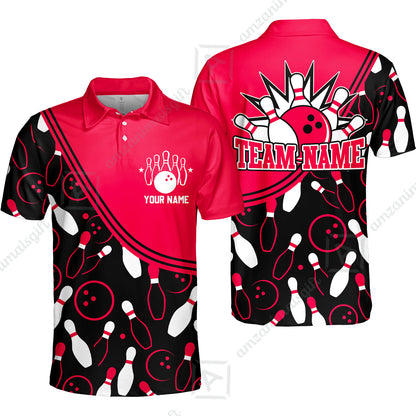 Customized Bowling Polo Shirt, Bowling Multicolor Custom Team Bowling Uniform Polo Shirt Jersey for Bowlers