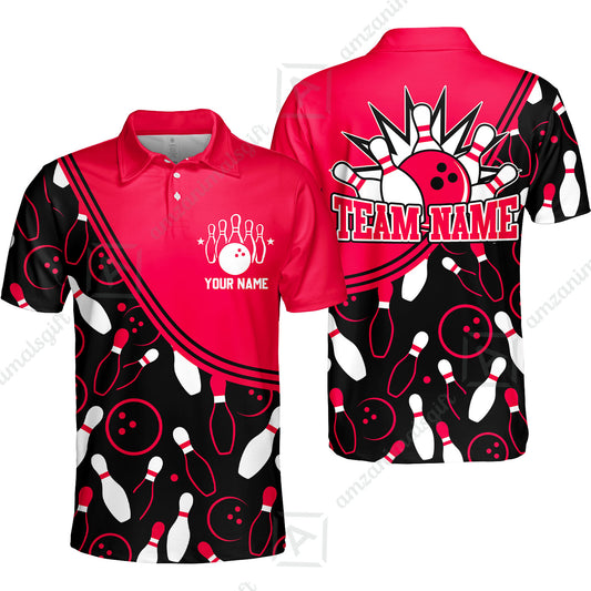 Customized Bowling Polo Shirt, Bowling Multicolor Custom Team Bowling Uniform Polo Shirt Jersey for Bowlers
