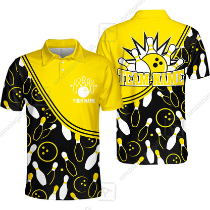 Customized Bowling Polo Shirt, Bowling Multicolor Custom Team Bowling Uniform Polo Shirt Jersey for Bowlers