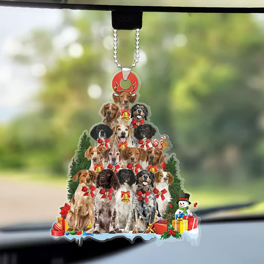 Brittany Christmas Car Ornament, Brittany Dog Christmas Tree & Gift Car Ornament for Dog Lover, Christmas, New Year