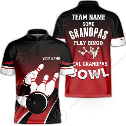 Bowling Men Polo Shirt - Some Grandpas Play Bingo Bowling Polo Shirt - Gift For Friend, Family, Bowling Lovers, Grandpa