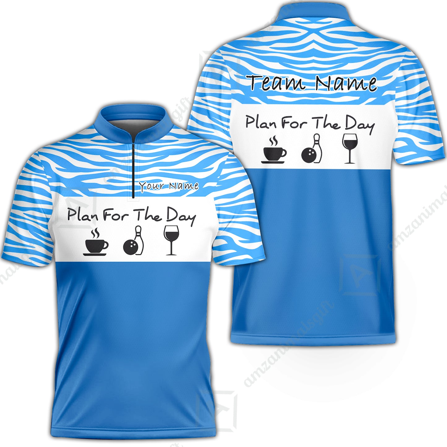 Custom Bowling Jersey Polo Shirt, Pink Zebra Pattern Bowling, Custom Bowling Jersey Team Shirt For Players With Name & Team Name