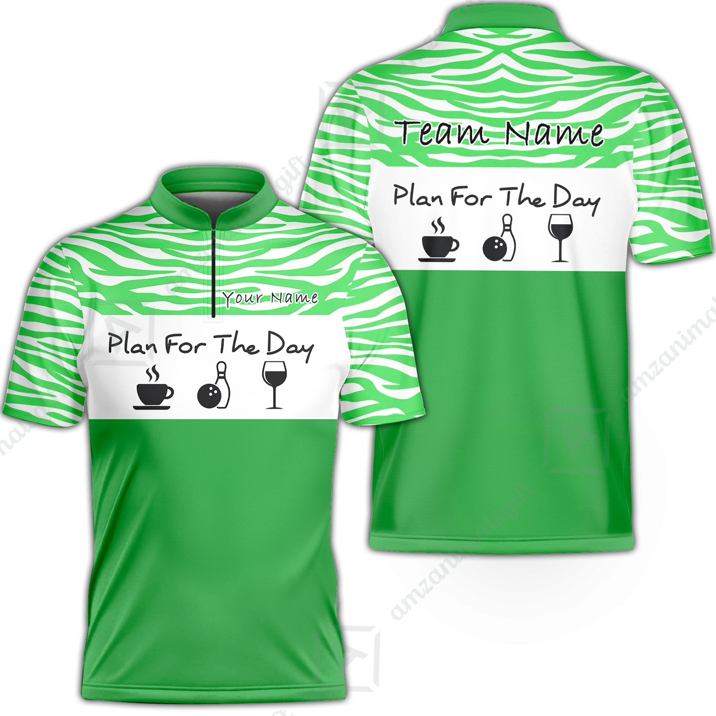 Custom Bowling Jersey Polo Shirt, Pink Zebra Pattern Bowling, Custom Bowling Jersey Team Shirt For Players With Name & Team Name