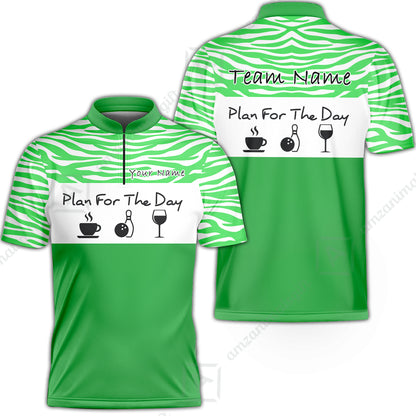 Custom Bowling Jersey Polo Shirt, Pink Zebra Pattern Bowling, Custom Bowling Jersey Team Shirt For Players With Name & Team Name