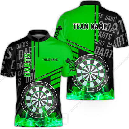 Custom Fire Darts Men Polo Team Shirts, Custom Darts League Team Jersey Polo , Custom Darts Team Jerseys Uniform