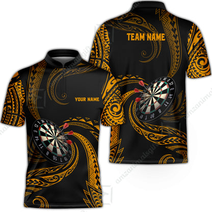 Custom Roll Tribal Darts Team Men Polo Shirts, Darts uniforms Roll Tribal Darts Personalized Name And Team Name