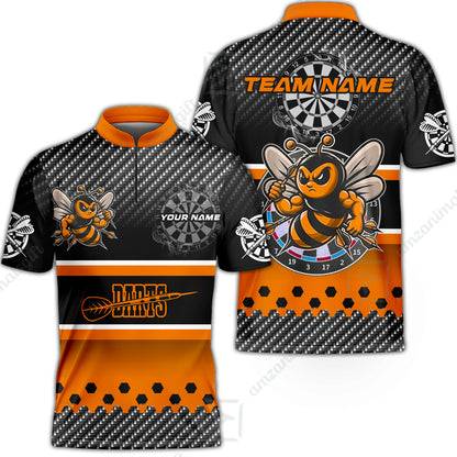 Custom Funny Bee Darts Unisex Polo Team Shirts, Custom Team League Darts Jersey Polo , Custom Darts Team Jerseys Uniform