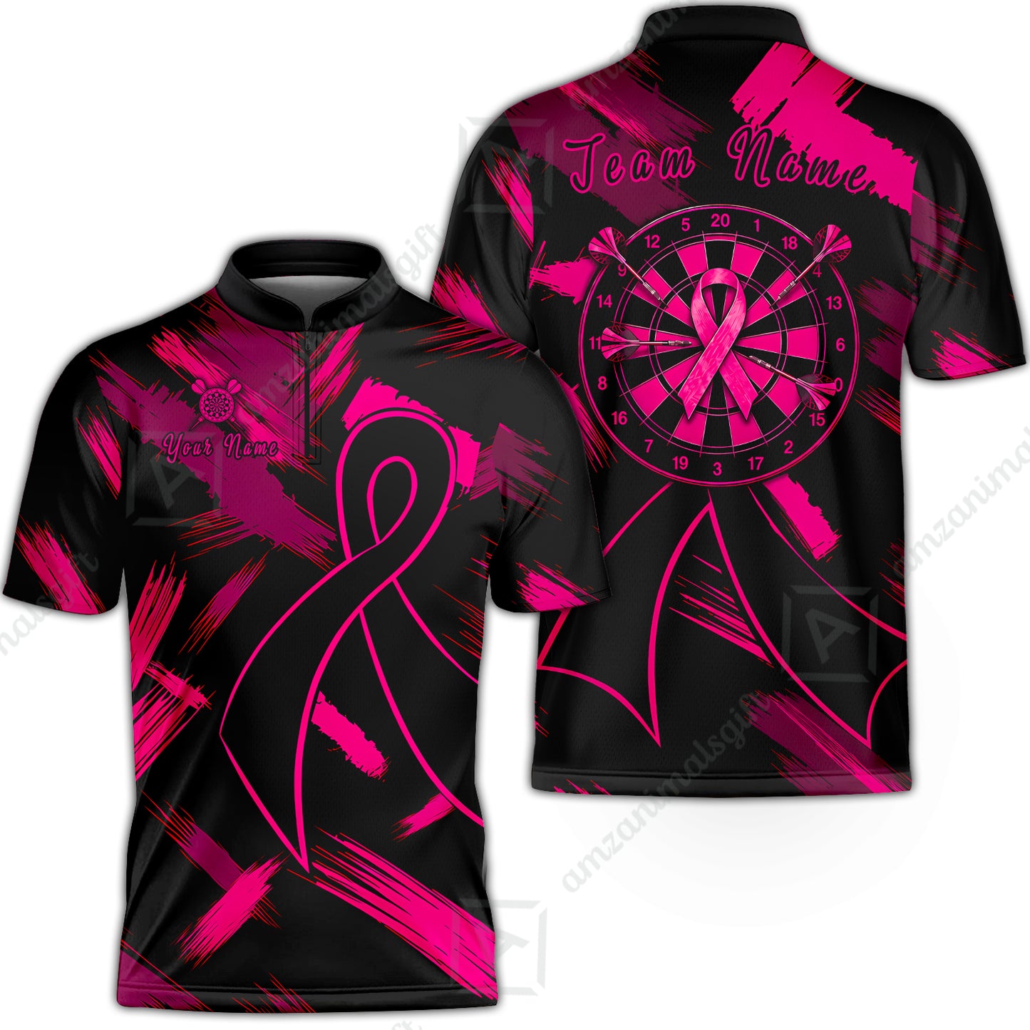 Custom Darts Jersey Polo Shirt, Ribbons Dart, Custom Dart Jersey Team Shirt For Players With Name & Team Name