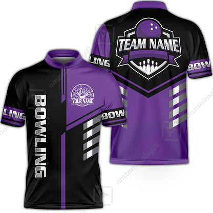 Custom Bowling Team Shirt – Modern Split Design Multicolor Option Personalized Jersey Bowling Uniform For League Players