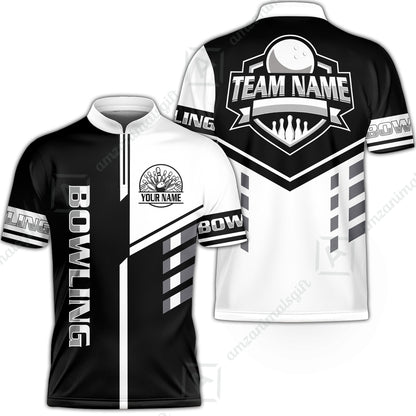 Custom Bowling Team Shirt – Modern Split Design Multicolor Option Personalized Jersey Bowling Uniform For League Players