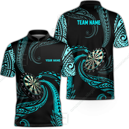 Custom Roll Tribal Darts Team Men Polo Shirts, Darts uniforms Roll Tribal Darts Personalized Name And Team Name