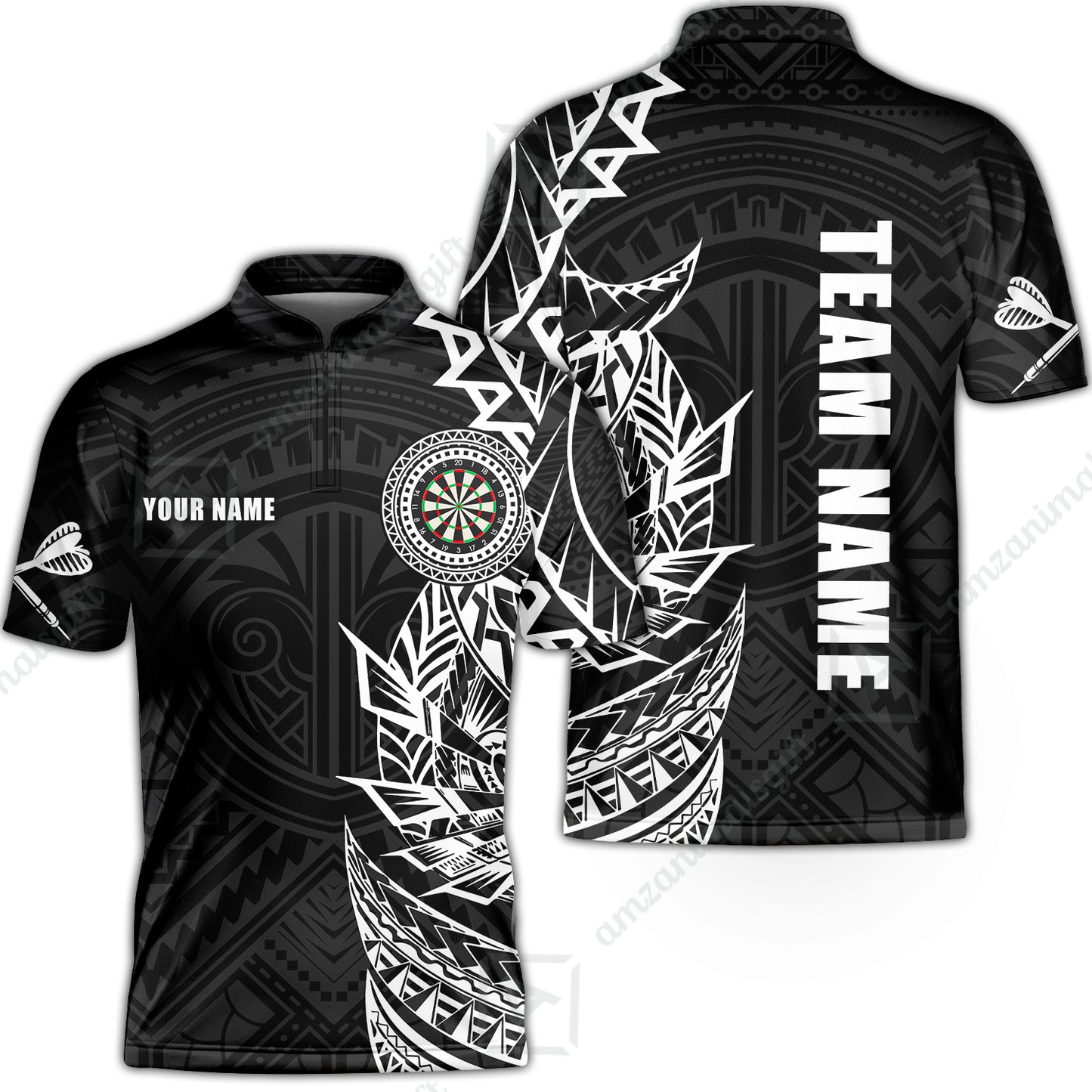 Custom Tribal Darts Team Men Polo Shirts, Darts uniforms Tribal Darts Personalized Name And Team Name