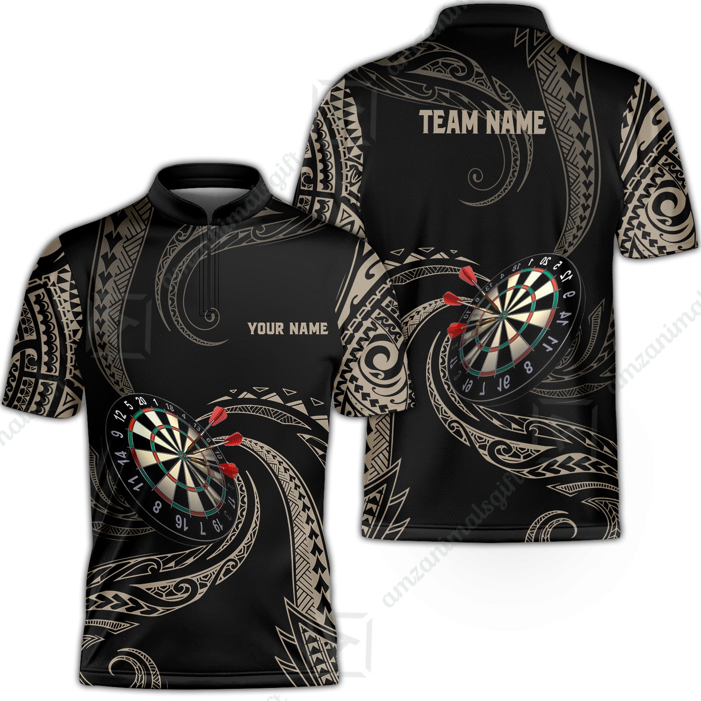 Custom Roll Tribal Darts Team Men Polo Shirts, Darts uniforms Roll Tribal Darts Personalized Name And Team Name