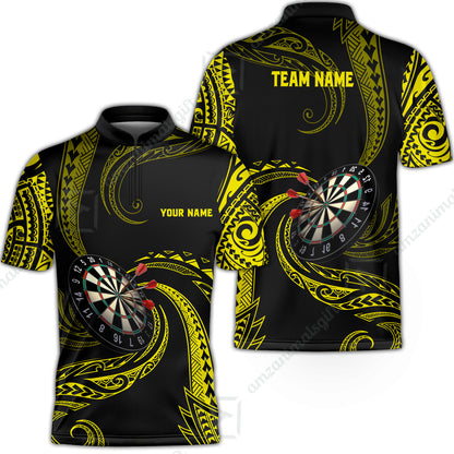 Custom Roll Tribal Darts Team Men Polo Shirts, Darts uniforms Roll Tribal Darts Personalized Name And Team Name
