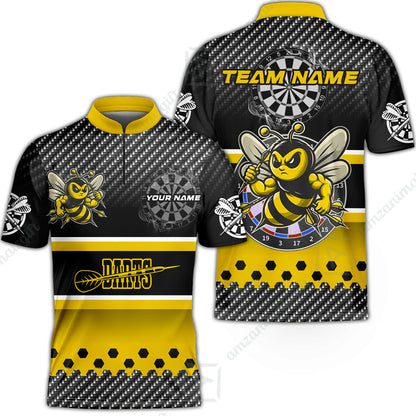 Custom Funny Bee Darts Unisex Polo Team Shirts, Custom Team League Darts Jersey Polo , Custom Darts Team Jerseys Uniform