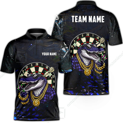 Custom Darts Team Jersey, Personalized Alligator Dart Jersey Shirt For Players With Name & Team Name