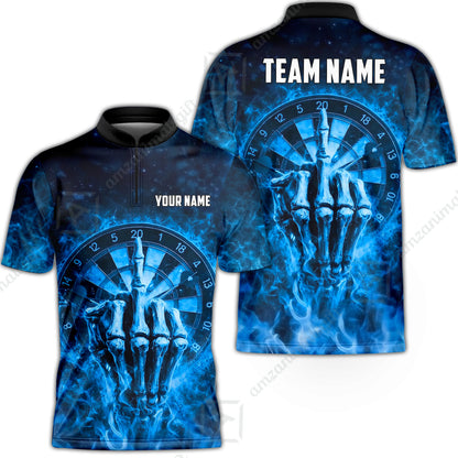 Custom Darts Team Jersey, Personalized Reaper Bullseye Dart Polo Shirt For Players With Name & Team Name