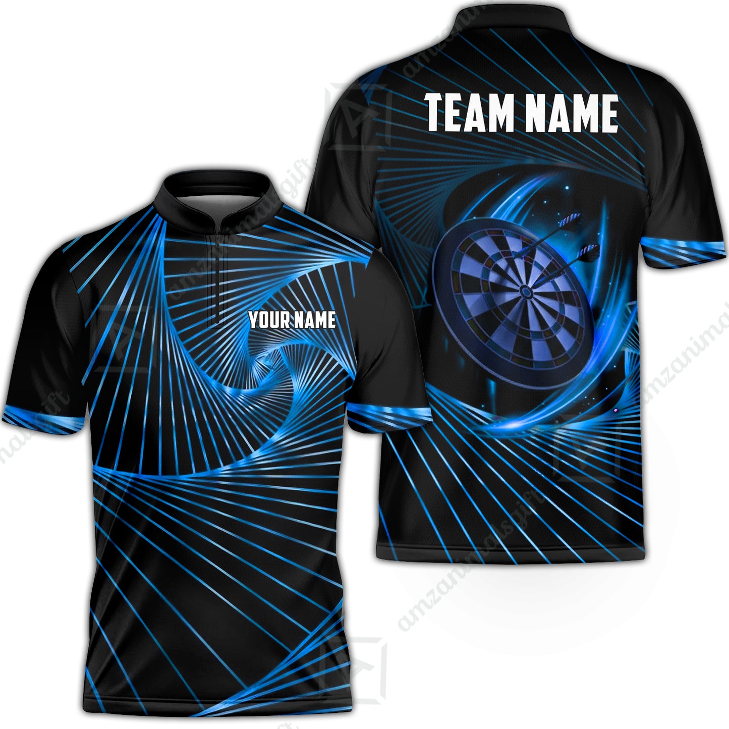 Custom Darts Team Jersey, Personalized Dark Flame Dart Polo Shirt For Players With Name & Team Name