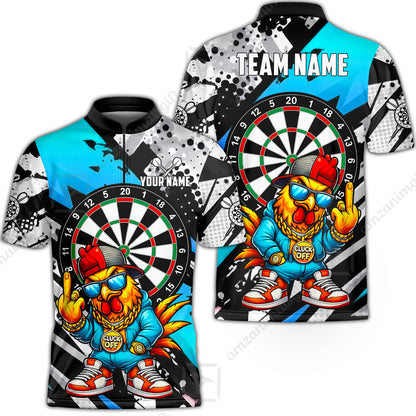Custom Darts Team Jersey, Personalized Street Rebel Rooster Darts Polo Shirt For Players With Name & Team Name