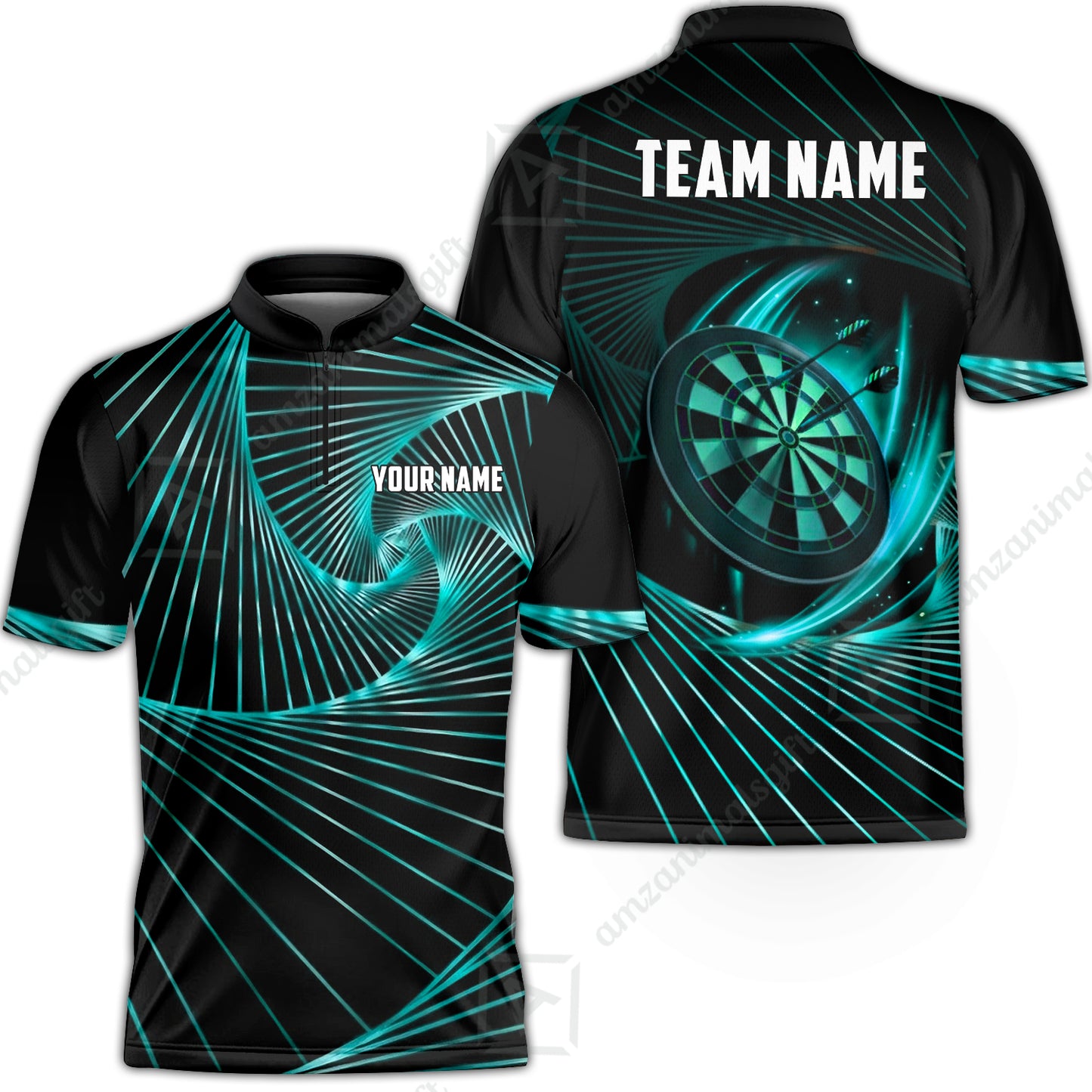 Custom Darts Team Jersey, Personalized Dark Flame Dart Polo Shirt For Players With Name & Team Name