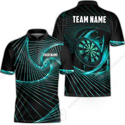 Custom Darts Team Jersey, Personalized Dark Flame Dart Polo Shirt For Players With Name & Team Name