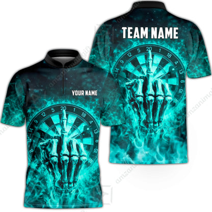 Custom Darts Team Jersey, Personalized Reaper Bullseye Dart Polo Shirt For Players With Name & Team Name