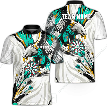 Custom Darts Team Jersey, Personalized Eagle Strike Dart Polo Shirt For Players With Name & Team Name