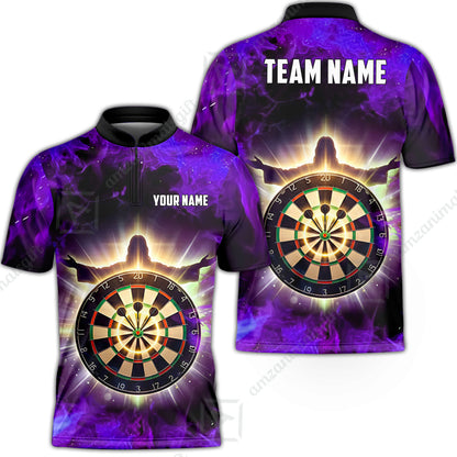 Custom Darts Team Jersey, Personalized Heavenly Strike Dart Polo Shirt For Players With Name & Team Name