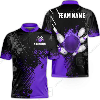 Custom Bowling Jersey Polo Shirt, Fire Ball Bowling, Custom Bowling Jersey Team Shirt For Players With Name & Team Name